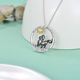 925 Sterling Silver Rabbi Fox Necklace Heart Pendant Forever in My Heart Necklace for Women Girls Friends Animal Necklace Romanticwork Jewelry