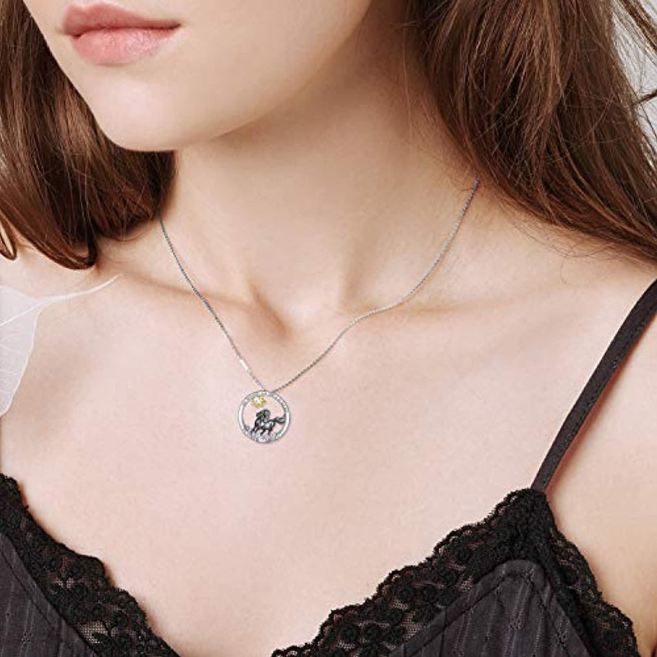 925 Sterling Silver Rabbi Fox Necklace Heart Pendant Forever in My Heart Necklace for Women Girls Friends Animal Necklace Romanticwork Jewelry