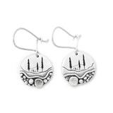 Sterling Silver Trail Mini Forest Pebble Wildflower Dangle Earrings
