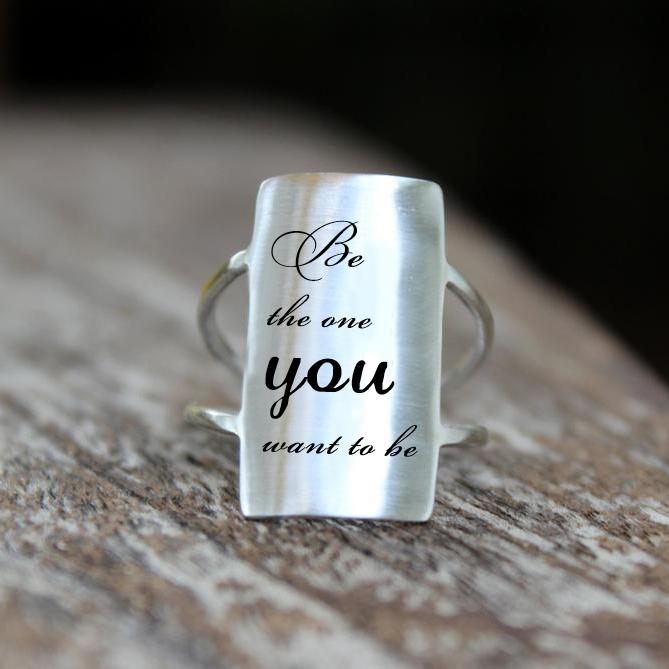 Sterling Silver Inspirational Ring Personalized Ring Motivation Ring Quote Ring