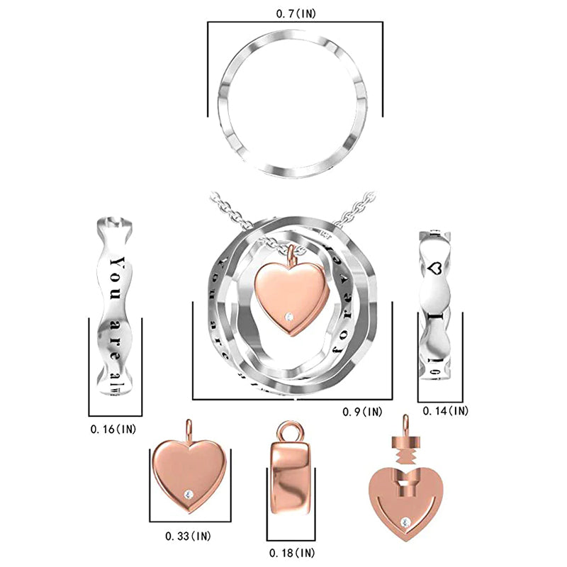 Sterling Silver Heart Urn Necklace For Ashes With Engraved