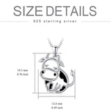 Sterling Silver Cow Pendant Necklace