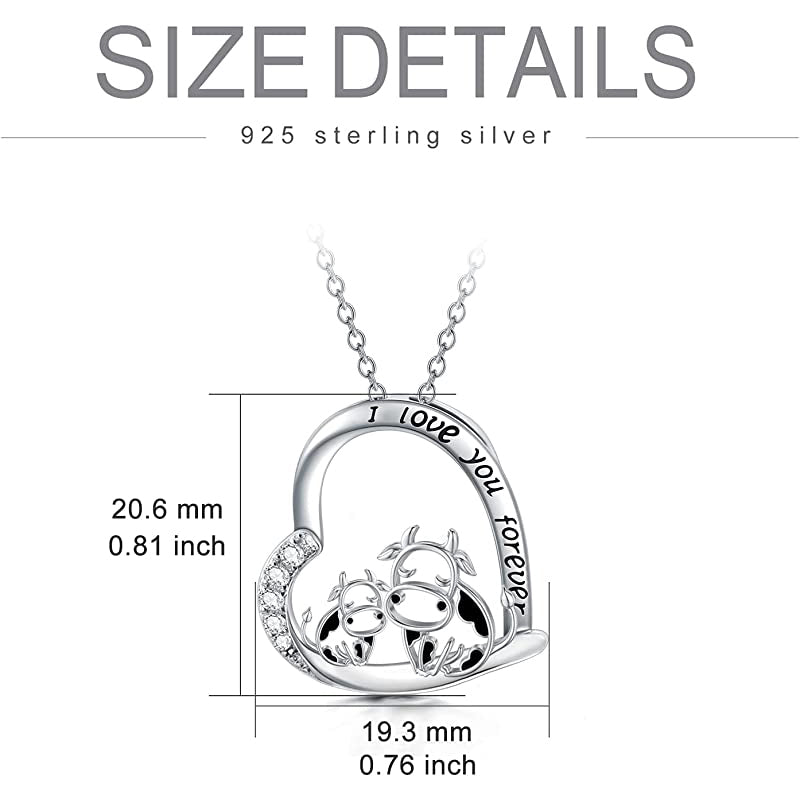 Sterling Silver Cow Pendant Necklace