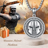 Spartan Warrior Helmet Necklace Stainless Steel Greece Pendant Jewelry for Men Birthday Valentine's Day Christmas Gifts