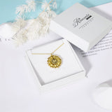 Sterling Silver Personalized Photo Sunflower Necklace