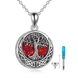 Sterling Silver Tree of Life Urn Necklaces Abalone Opal Shell Cremation Jewelry for Ashes