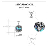 Sterling Silver Tree of Life Urn Necklaces Abalone Opal Shell Cremation Jewelry for Ashes