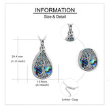 Sterling Silver Tree of Life Urn Necklaces Abalone Opal Shell Cremation Jewelry for Ashes