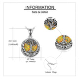 Sterling Silver Tree of Life Urn Necklaces Abalone Opal Shell Cremation Jewelry for Ashes