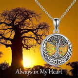 Sterling Silver Tree of Life Urn Necklaces Abalone Opal Shell Cremation Jewelry for Ashes