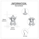 Sterling Silver Highland Cow  Dangle Earrings