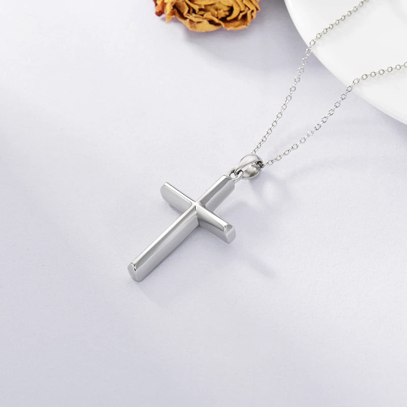 Sterling Silver Cross Urn Necklace for Ashes