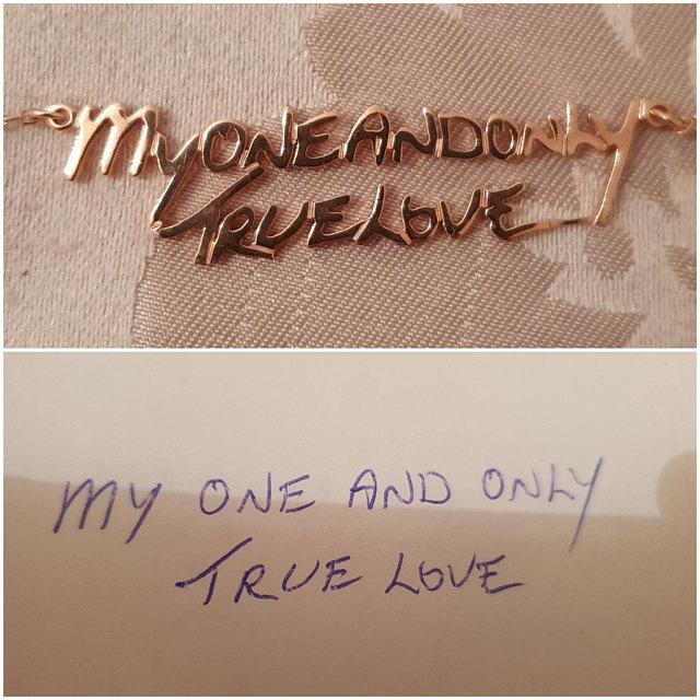 Sterling Silver Personalized Handwriting Pendant Necklace