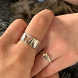 Sterling Silver Butterfly Matching Set Couple Rings