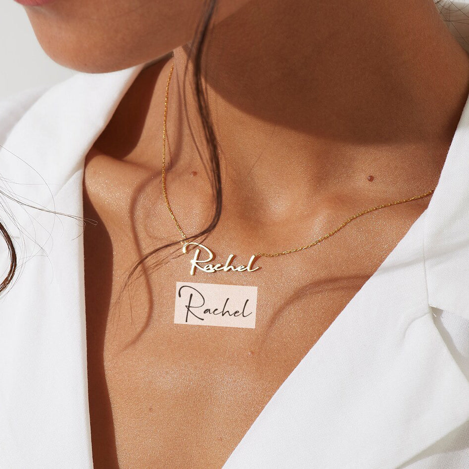 Sterling Silver Personalized Handwriting Pendant Necklace