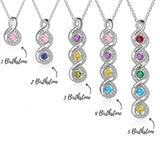 Sterling Silver Personalized Name Birthstone Pendant Necklace