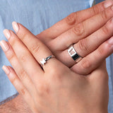 Sterling Silver Butterfly Matching Set Couple Rings