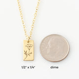 Sterling Silver Personalized Birth Month Flower Pendant Necklace