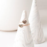 Sterling Silver Double Heart Personalized Fingerprint Ring