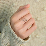 Sterling Silver Double Heart Personalized Fingerprint Ring