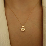 14K Gold Pearl SeaShell Pendant Necklace
