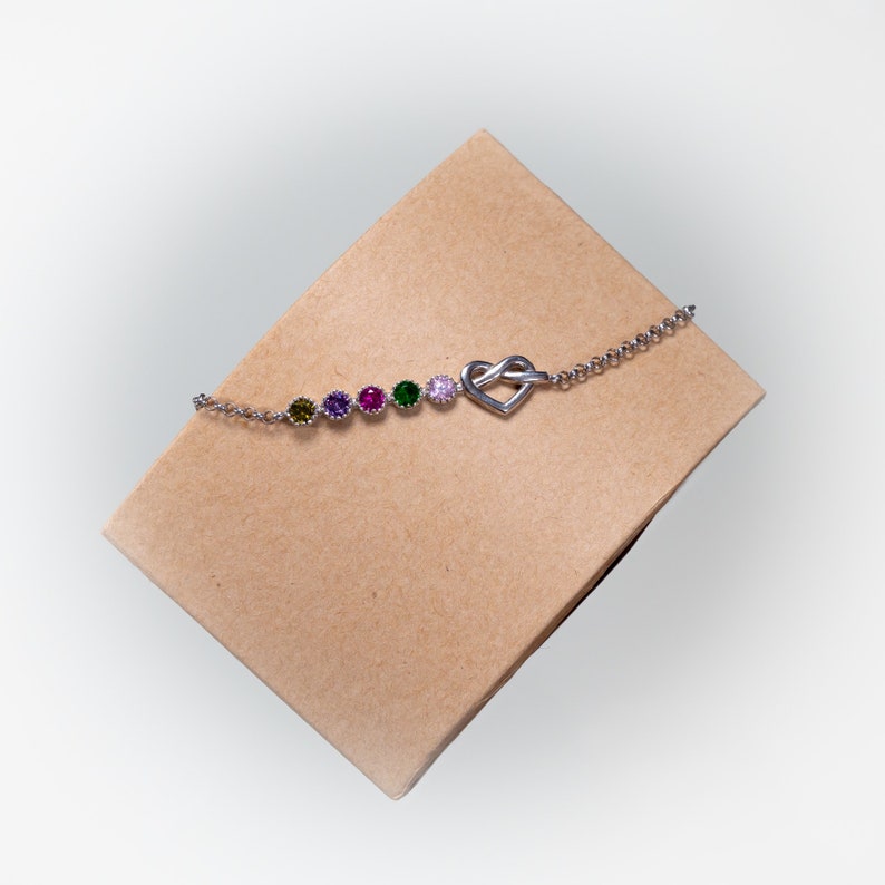 Sterling Silver Personalized Family Birthstone Bracelet