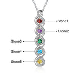 Sterling Silver Personalized Name Birthstone Pendant Necklace