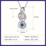 Sterling Silver Personalized Name Birthstone Pendant Necklace