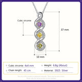 Sterling Silver Personalized Name Birthstone Pendant Necklace