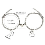 Sun And Moon with Heart Magnets Couples Bracelet