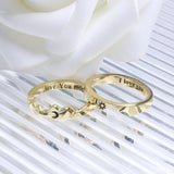 Sterling Silver Personalized Engraved Moon & Sun Matching Couple Rings Set