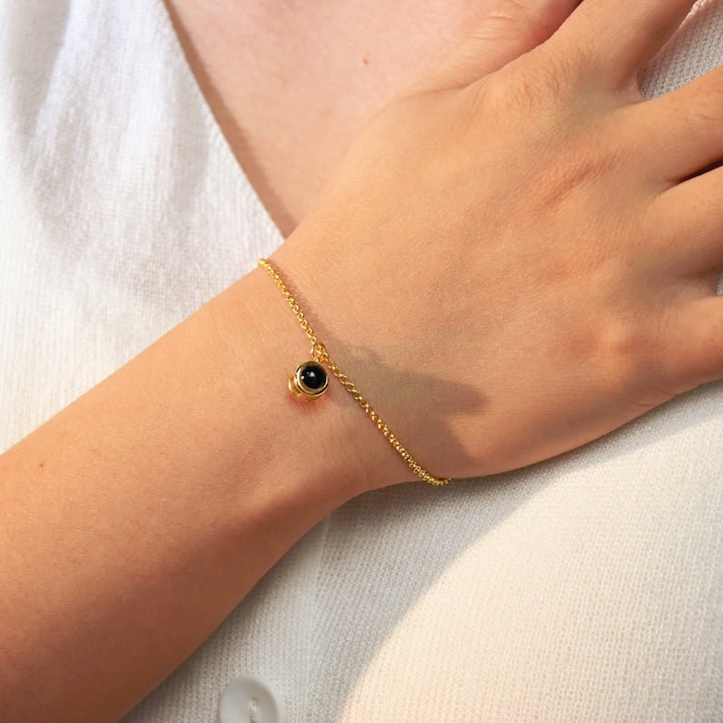 Sterling Silver Projection Personalized Photo Bracelet