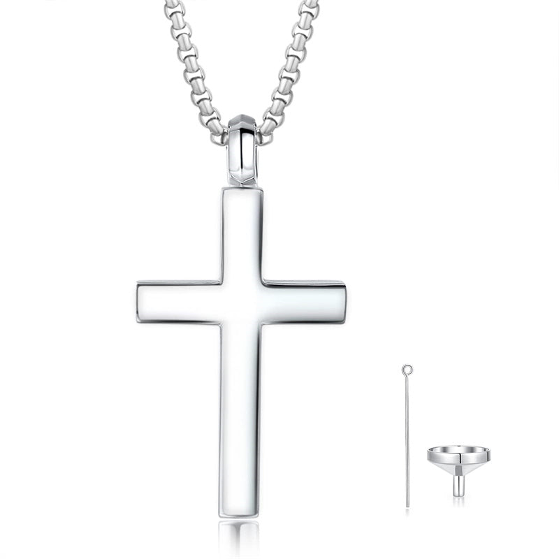 Sterling Silver Cross Urn Pendant for Ashes