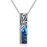 Sterling Silver Abalone Shell Urn Necklace for Ashes With Engraved