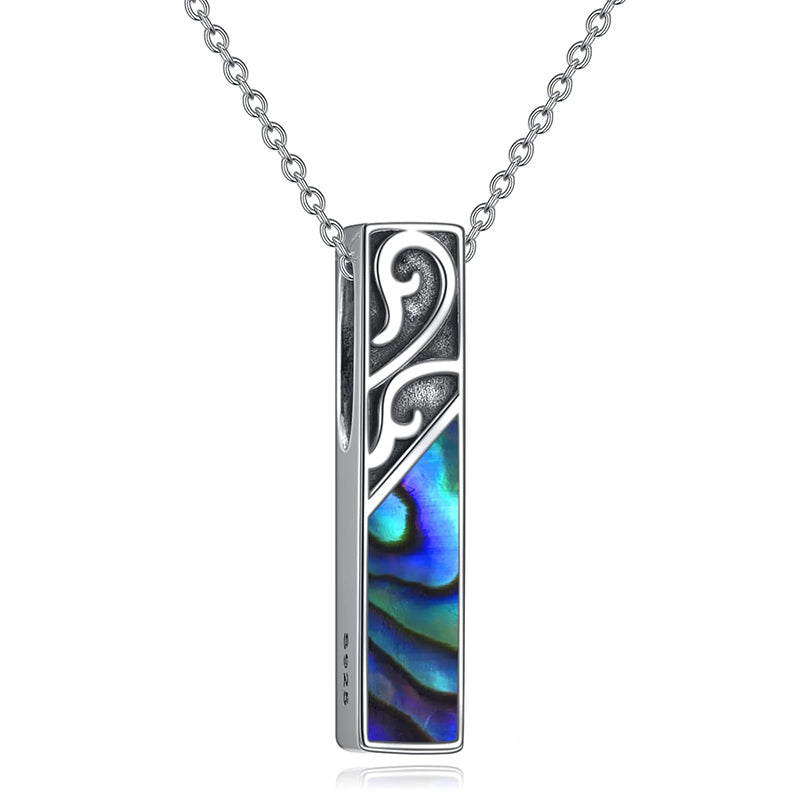 Sterling Silver Abalone Shell Urn Necklace for Ashes With Engraved