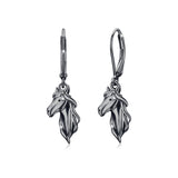 Sterling Silver Horse Leverback Earrings
