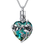 Sterling Silver Birthstone Birth Flower Crystal Urn Necklace for Ashes