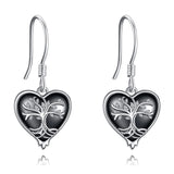 Sterling Silver Heart Gothic Witches Dangle Earrings