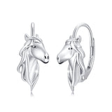 Sterling Silver Horse Leverback Earrings
