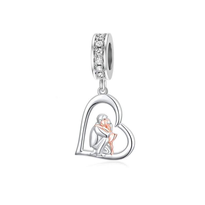 Sterling Silver Father Daughter Mother Daughter Charm Beads