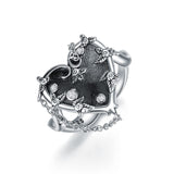 Sterling Silver Witch Heart Nature Ring