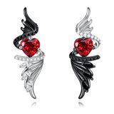 Sterling Silver Angel Devil Stud Earrings