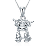 Sterling Silver Highland Cow Necklace