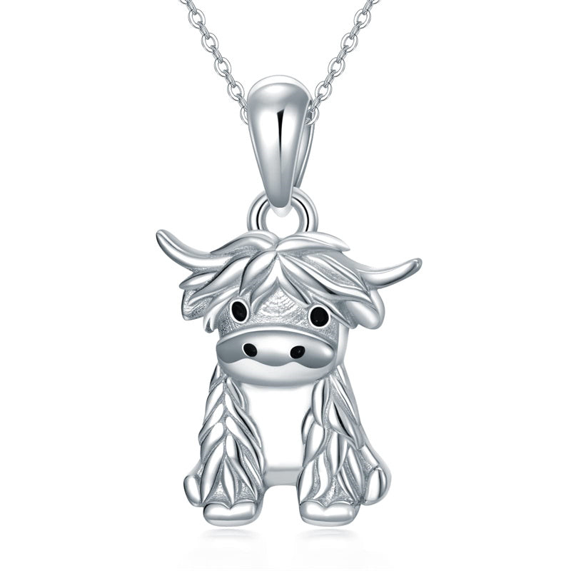 Sterling Silver Highland Cow Necklace
