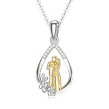 14K Gold Lovers Couple Pendant Necklace