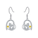 Sterling Silver Highland Cow  Dangle Earrings