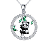 Sterling Silver Origami Panda Pendant Necklace