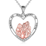 Sterling Silver Sister Pendant Necklace Engraved With Always My Sister forever My Friend