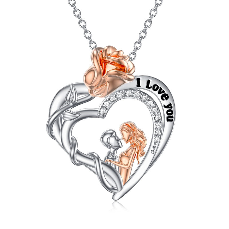 Christmas Gifts Heart Necklace for Women 925 Sterling Silver Heart Pendant Necklace Heart Jewelry Birthday Valentines Christmas Gifts for Women Her