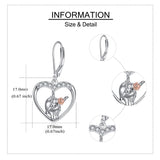 Sterling Silver Highland Cow Leverback  Earrings